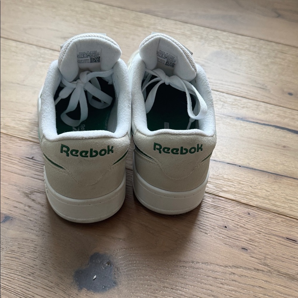 Reebok womens White and Beige Sneakers with Green Accents - Picture 3 of 3
